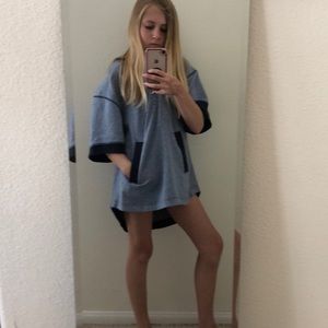 grey/blue pullover shirt